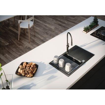 ALVEUS 1132179 - Μπαταρία κουζίνας με ντους NERINA 46,8 cm μαύρο