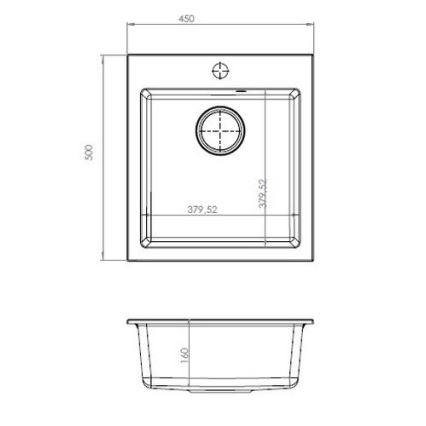 ALVEUS 1133431 - Νεροχύτης κουζίνας CORTINA 50x45 cm γρανίτης/μπεζ