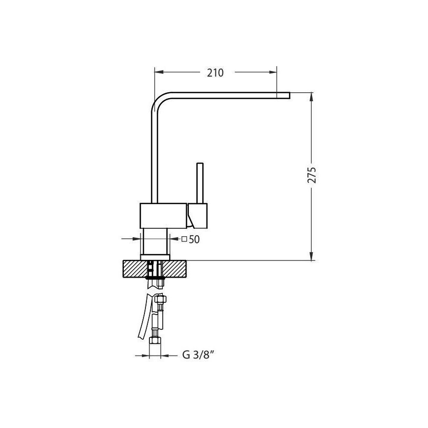 ALVEUS 1134826 - Μπαταρία νεροχύτη LAGUNA 28,6 εκ. γυαλιστερό χρώμιο