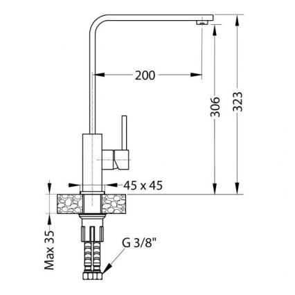 ALVEUS 1136742 - Μπαταρία κουζίνας AFRA 32,3 cm γρανίτης/μαύρο