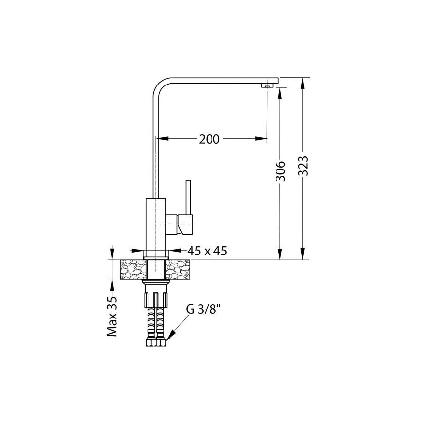 ALVEUS 1136742 - Μπαταρία κουζίνας AFRA 32,3 cm γρανίτης/μαύρο