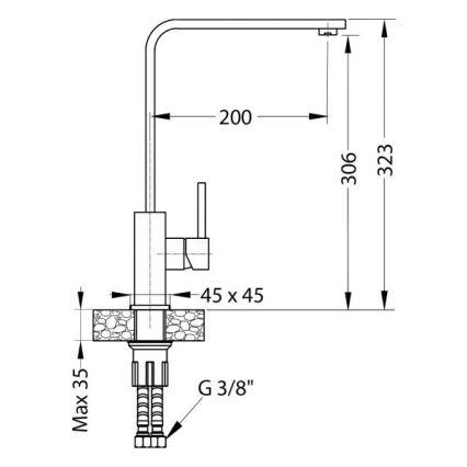 ALVEUS 1136743 - Μπαταρία κουζίνας AFRA 32,3 cm γρανίτης/μπεζ