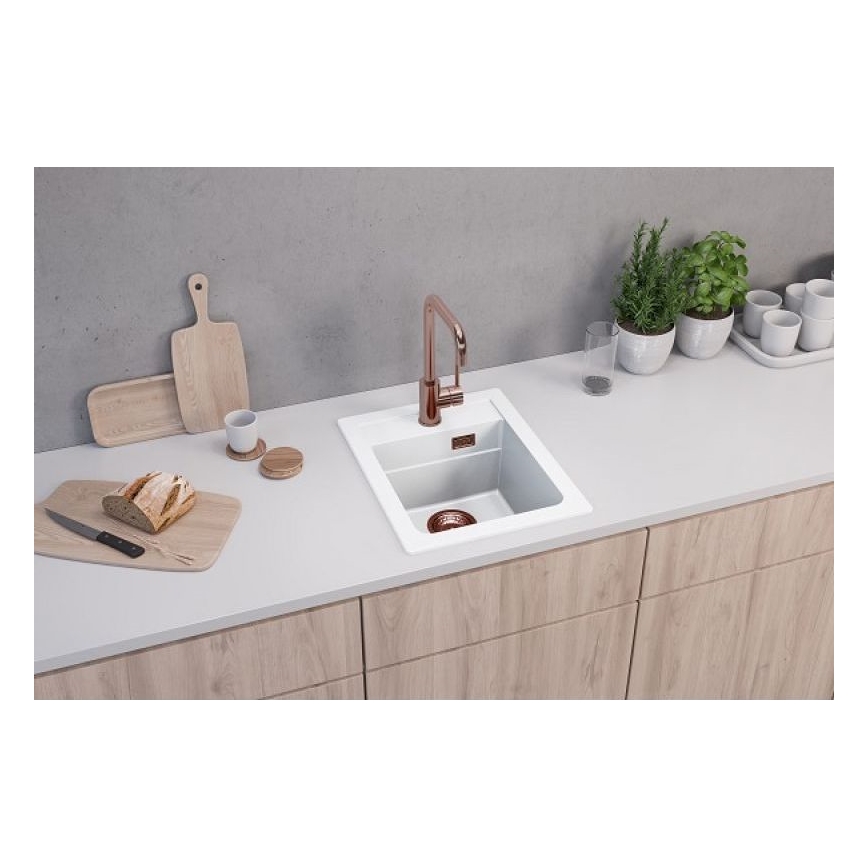 ALVEUS 1139079 - Νεροχύτης κουζίνας ATROX 50x40 cm γρανίτης/λευκό