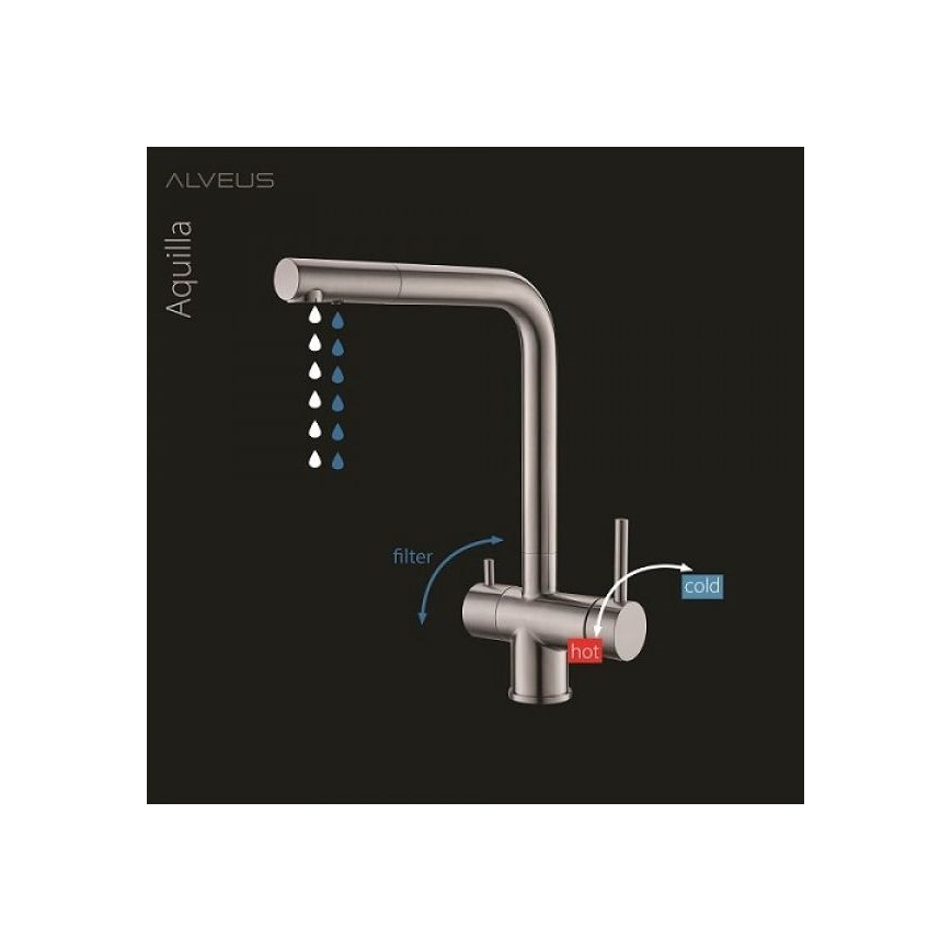 ALVEUS 1139807 - Μπαταρία κουζίνας AGUILA 33,3 cm γρανίτης/μπεζ