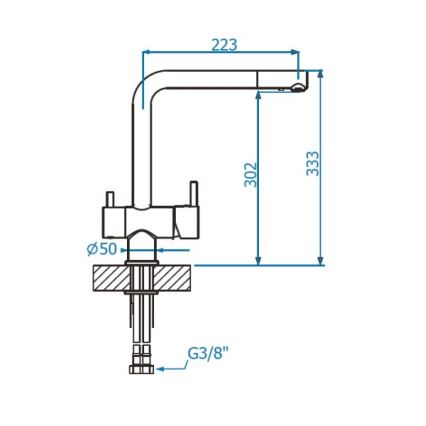 ALVEUS 1139807 - Μπαταρία κουζίνας AGUILA 33,3 cm γρανίτης/μπεζ