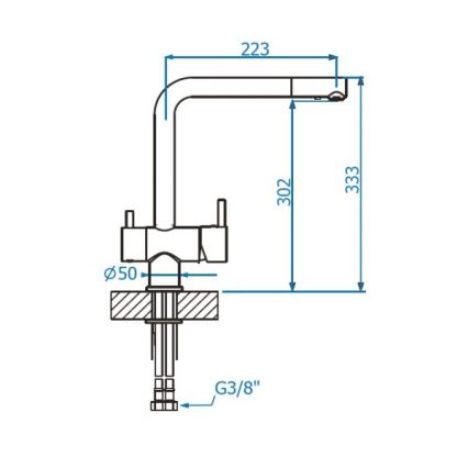 ALVEUS 1139808 - Μπαταρία κουζίνας AGUILA 33,3 cm γρανίτης/μαύρο