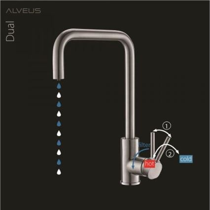 ALVEUS 1139811 - Μπαταρία κουζίνας DUAL 37 cm γρανίτης/μπεζ