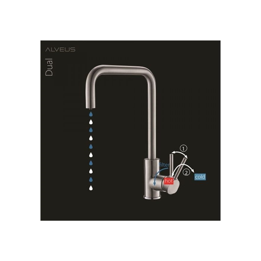ALVEUS 1139811 - Μπαταρία κουζίνας DUAL 37 cm γρανίτης/μπεζ