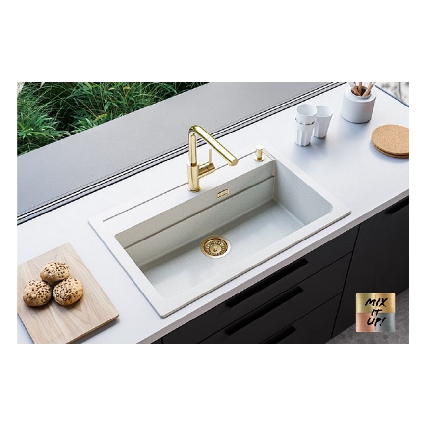 ALVEUS 1140443 - Νεροχύτης κουζίνας ATROX 79x50 cm γρανίτης/λευκό