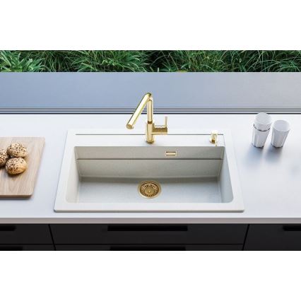 ALVEUS 1140443 - Νεροχύτης κουζίνας ATROX 79x50 cm γρανίτης/λευκό