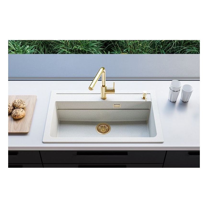 ALVEUS 1140443 - Νεροχύτης κουζίνας ATROX 79x50 cm γρανίτης/λευκό