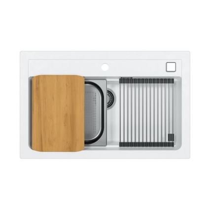 ALVEUS 1140443 - Νεροχύτης κουζίνας ATROX 79x50 cm γρανίτης/λευκό