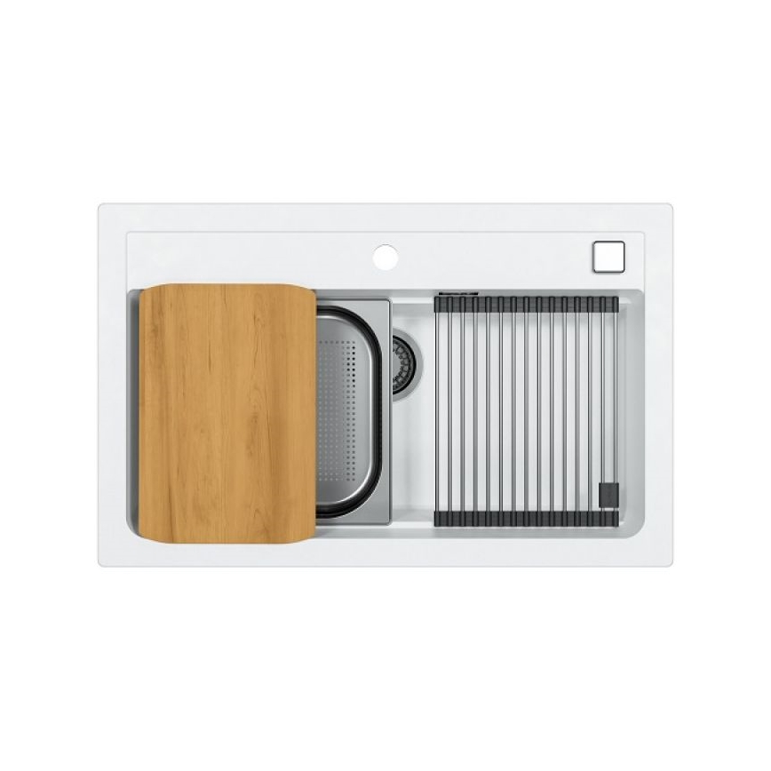 ALVEUS 1140443 - Νεροχύτης κουζίνας ATROX 79x50 cm γρανίτης/λευκό