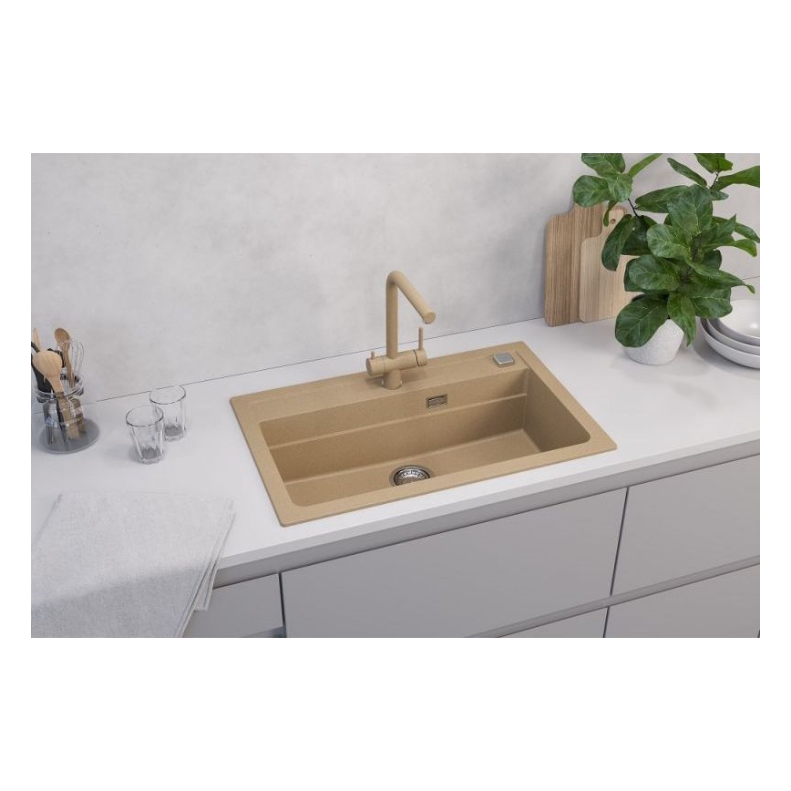 ALVEUS 1140445 - Νεροχύτης κουζίνας ATROX 79x50 cm γρανίτης/μπεζ
