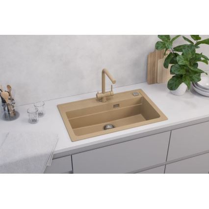 ALVEUS 1140445 - Νεροχύτης κουζίνας ATROX 79x50 cm γρανίτης/μπεζ