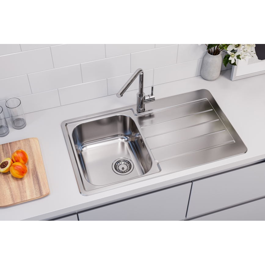 ALVEUS 1144640 - Νεροχύτης κουζίνας LINE 86x50 cm ματ ατσάλι/σατινέ, αντιστρέψιμος με 1 γούρνα