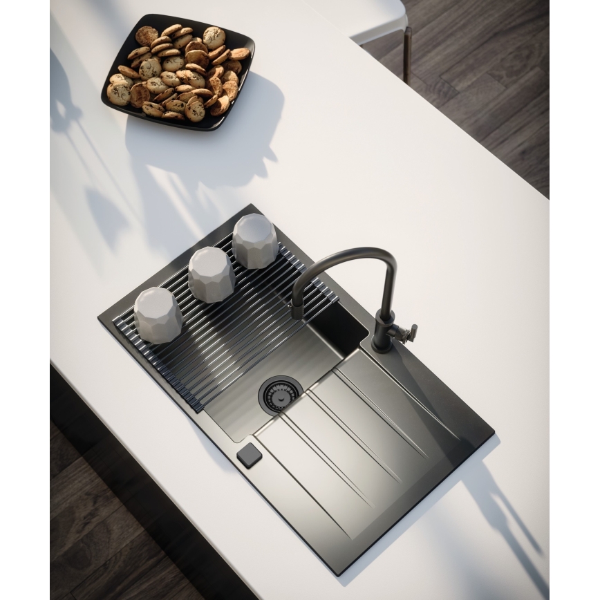 ALVEUS 1148159 - Νεροχύτης κουζίνας CADIT 79x50 cm γρανίτης/μαύρο