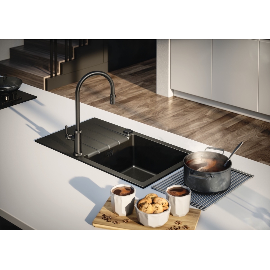 ALVEUS 1148159 - Νεροχύτης κουζίνας CADIT 79x50 cm γρανίτης/μαύρο