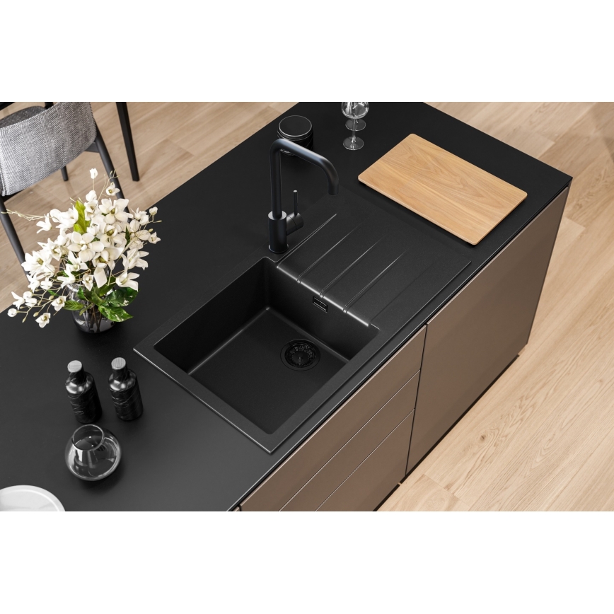 ALVEUS 1148160 - Νεροχύτης κουζίνας CADIT 86x50 cm γρανίτης/μαύρο