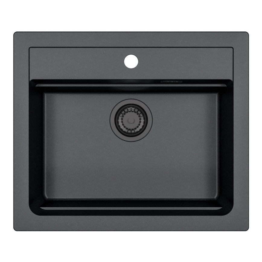 ALVEUS 1148162 - Νεροχύτης κουζίνας ATROX 59x50 cm γρανίτης/μαύρο