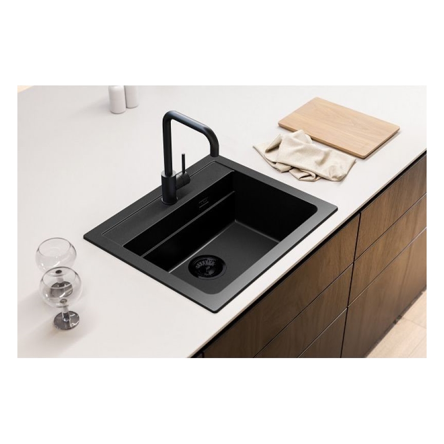 ALVEUS 1148162 - Νεροχύτης κουζίνας ATROX 59x50 cm γρανίτης/μαύρο