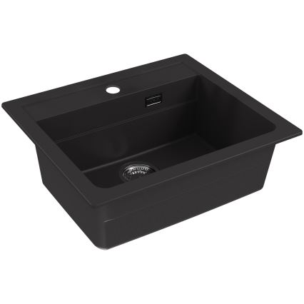 ALVEUS 1148162 - Νεροχύτης κουζίνας ATROX 59x50 cm γρανίτης/μαύρο