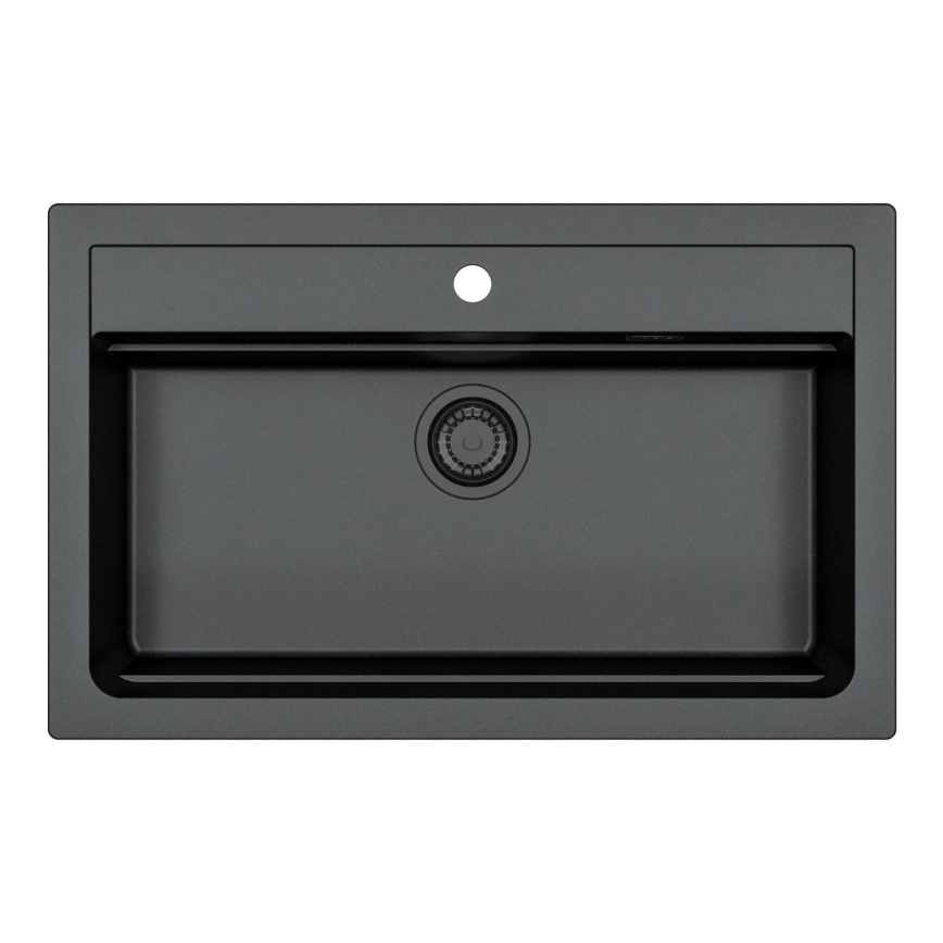 ALVEUS 1148163 - Νεροχύτης κουζίνας ATROX 79x50 cm γρανίτης/μαύρο