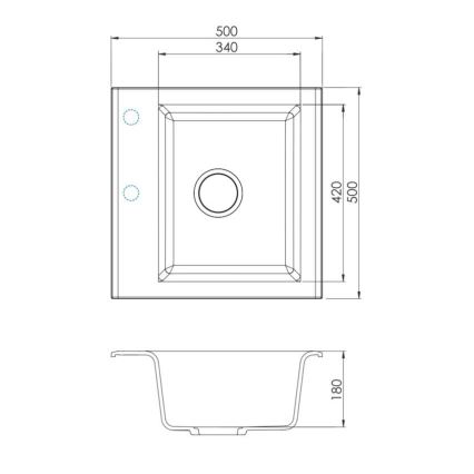 ALVEUS 1149111 - Νεροχύτης κουζίνας GEM 50x50 cm γρανίτης/μπεζ