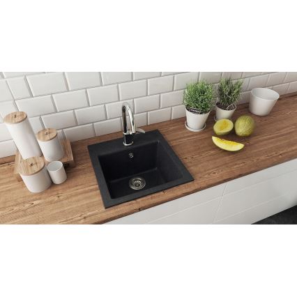 ALVEUS 1149113 - Νεροχύτης κουζίνας GEM 50x50 cm γρανίτης/μαύρο