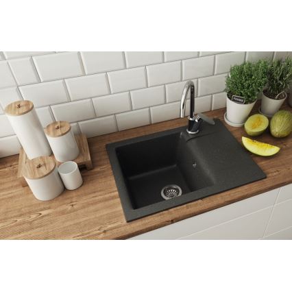ALVEUS 1149116 - Νεροχύτης κουζίνας GEM 59x50 cm γρανίτης/μαύρο