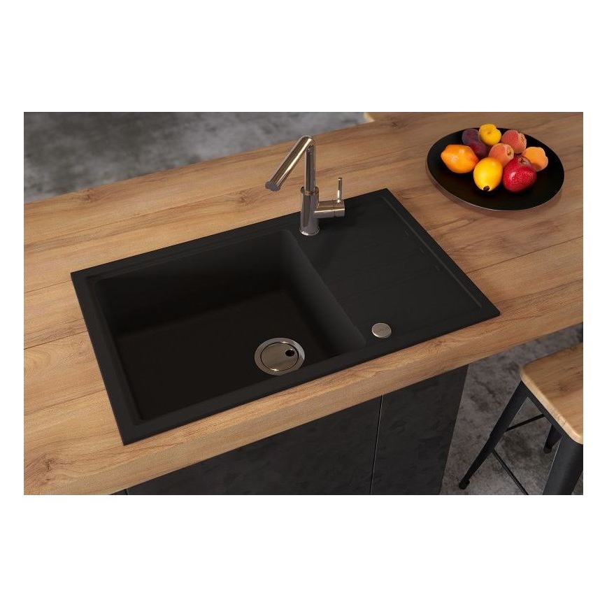 ALVEUS 1149117 - Νεροχύτης κουζίνας INTERMEZZO 78x48 cm γρανίτης/μαύρο
