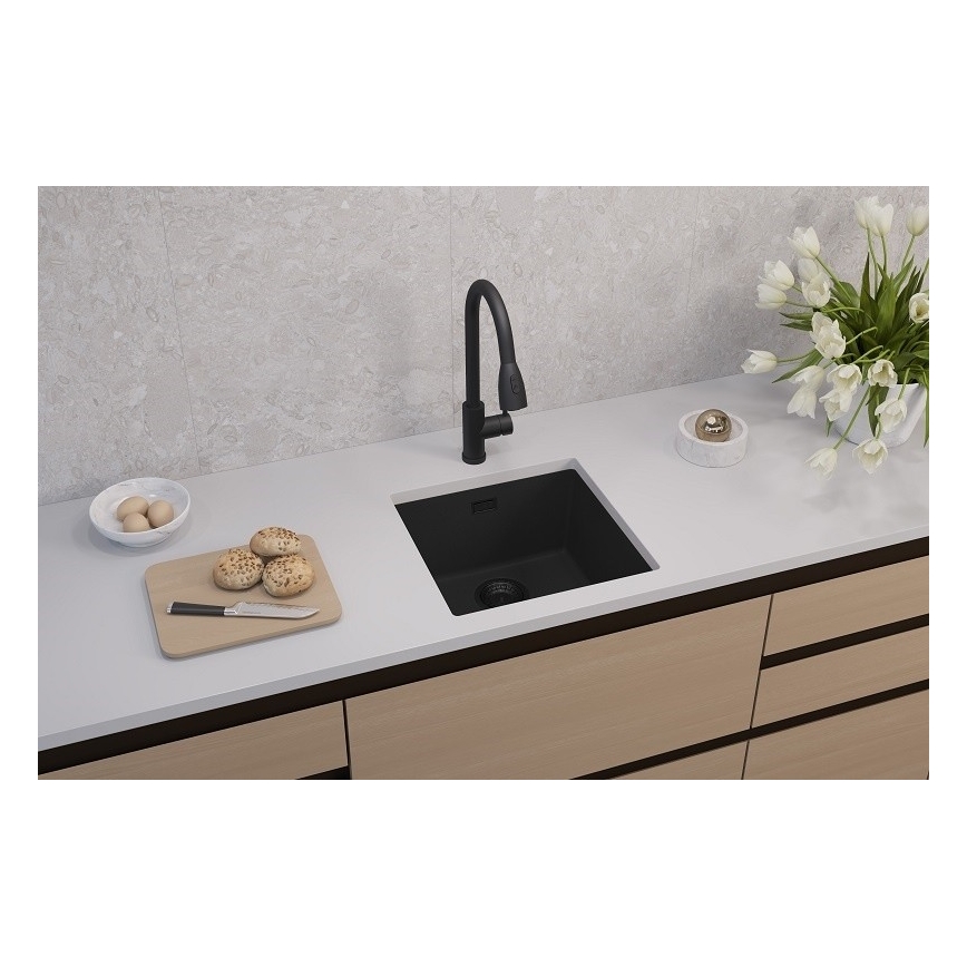 ALVEUS 1150048 - Νεροχύτης κουζίνας OMNI 45x45 cm γρανίτης/μαύρο