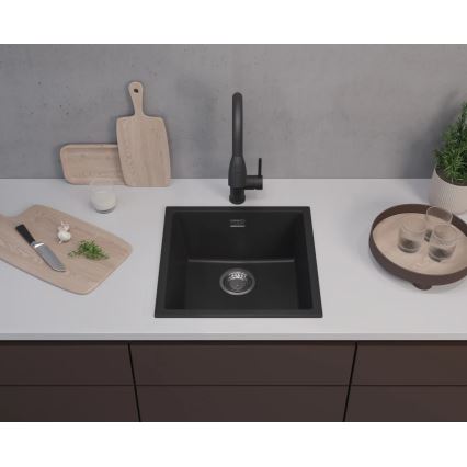 ALVEUS 1150048 - Νεροχύτης κουζίνας OMNI 45x45 cm γρανίτης/μαύρο