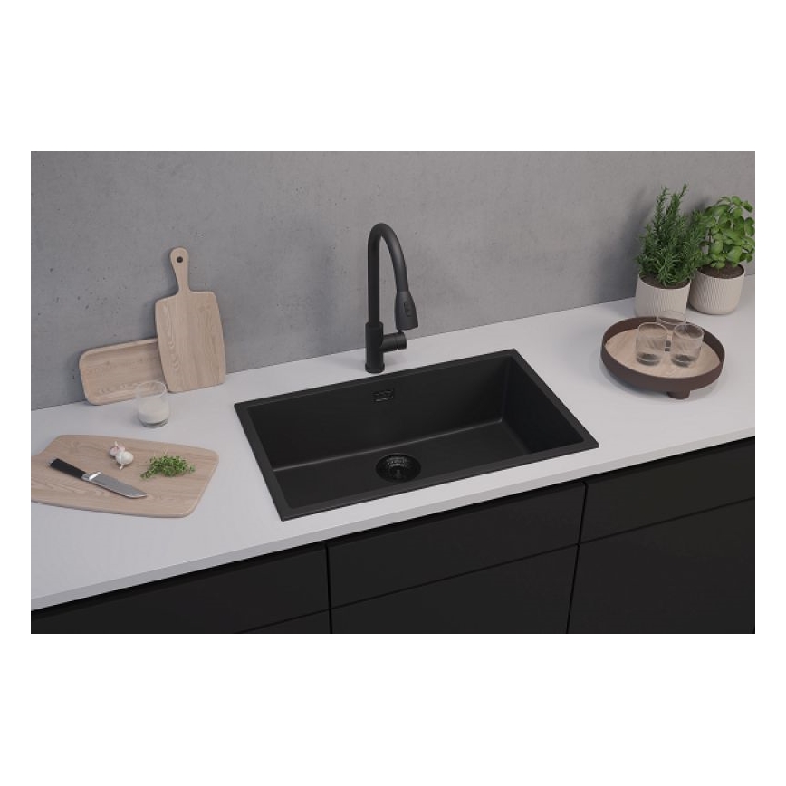 ALVEUS 1150064 - Νεροχύτης κουζίνας OMNI 75x45 cm γρανιτένιος/μαύρος