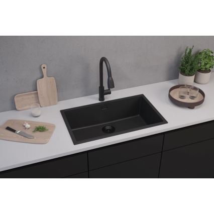 ALVEUS 1150064 - Νεροχύτης κουζίνας OMNI 75x45 cm γρανίτης/μαύρο