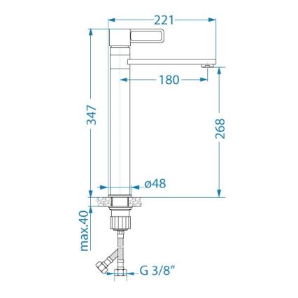 ALVEUS 1150752 - Μπαταρία νεροχύτη MAYA 34,7 εκ. γυαλιστερό χρώμιο