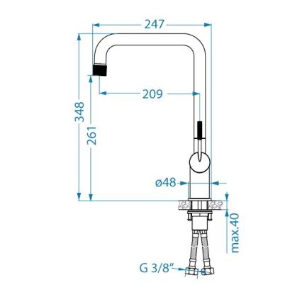ALVEUS 1150762 - Μπαταρία κουζίνας FLORA 34,8 cm χρυσό