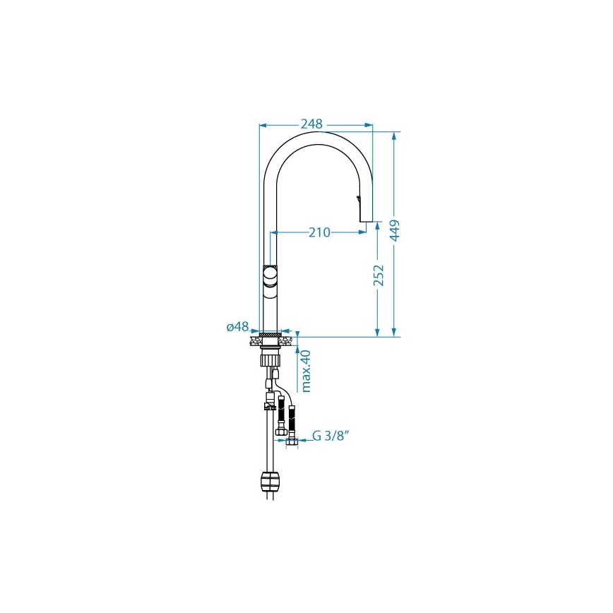 ALVEUS 1150776 - Μπαταρία κουζίνας SWAN 44,9 cm χρυσό