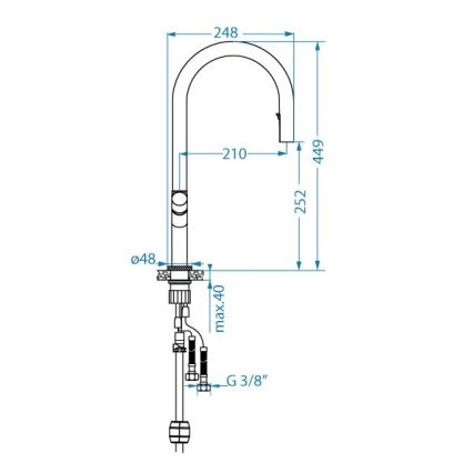 ALVEUS 1150779 - Μπαταρία κουζίνας SWAN 44,9 cm μπρονζέ