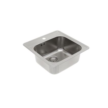 ALVEUS 1151258 - Νεροχύτης κουζίνας MORE 50x49 cm ματ ατσάλι/σατινέ