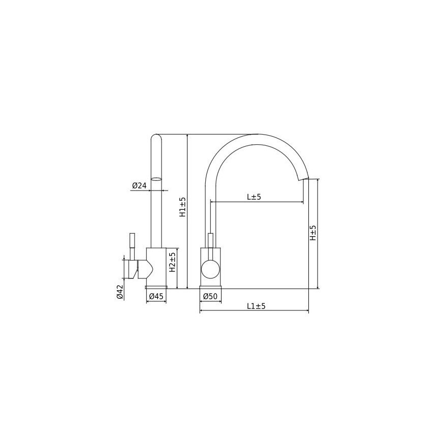 ALVEUS ES3508A - Μπαταρία κουζίνας VIOLA 36,7 cm brushed ατσάλι