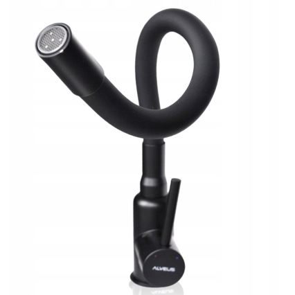 ALVEUS SETA23228 - Νεροχύτης κουζίνας ATROX 59x50 cm + μπαταρία νεροχύτη με εύκαμπτο στόμιο MINTAS 34 cm γρανίτης/ματ μαύρο