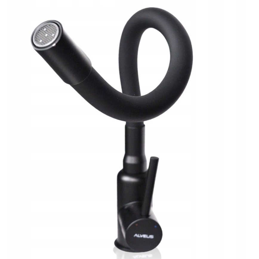 ALVEUS SETA23228 - Νεροχύτης κουζίνας ATROX 59x50 cm + μπαταρία νεροχύτη με εύκαμπτο στόμιο MINTAS 34 cm γρανίτης/ματ μαύρο