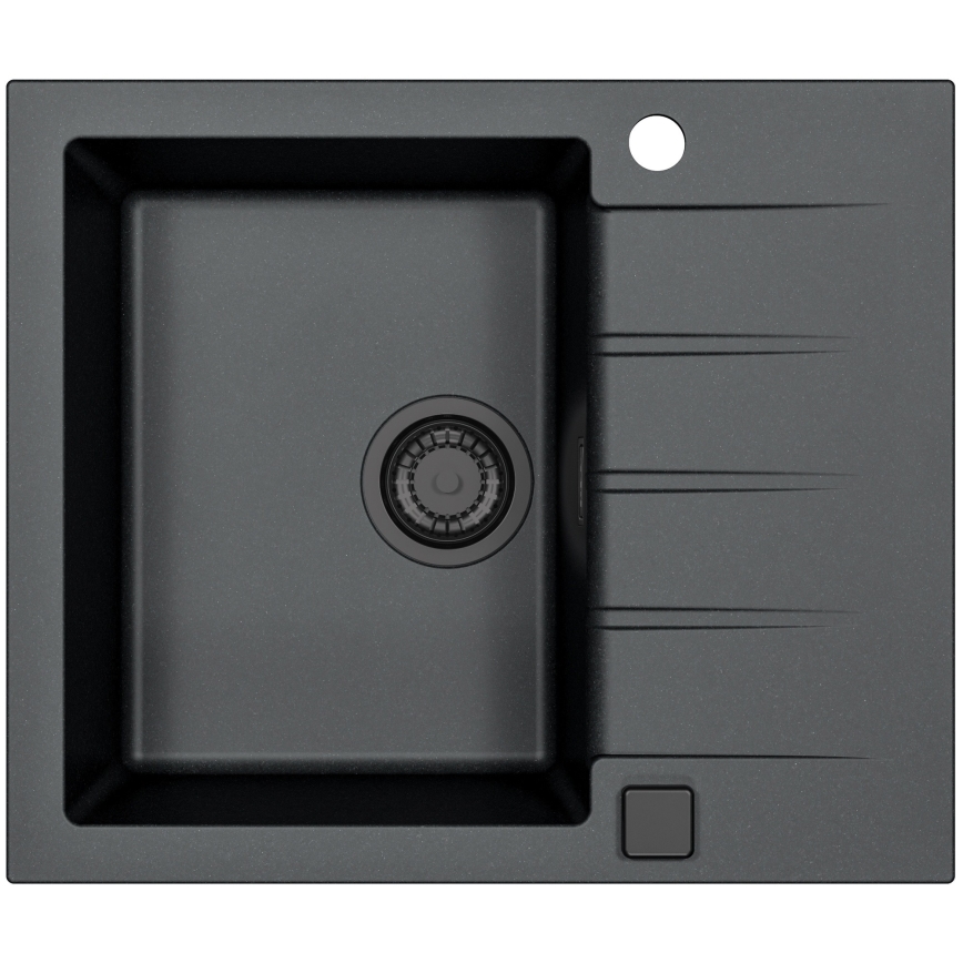 ALVEUS SETA23230 - Νιπτήρας κουζίνας CADIT 59x50 cm + Μπαταρία νιπτήρα με ευέλικτο βραχίονα MINTAS 34 cm γρανίτης/ματ μαύρος