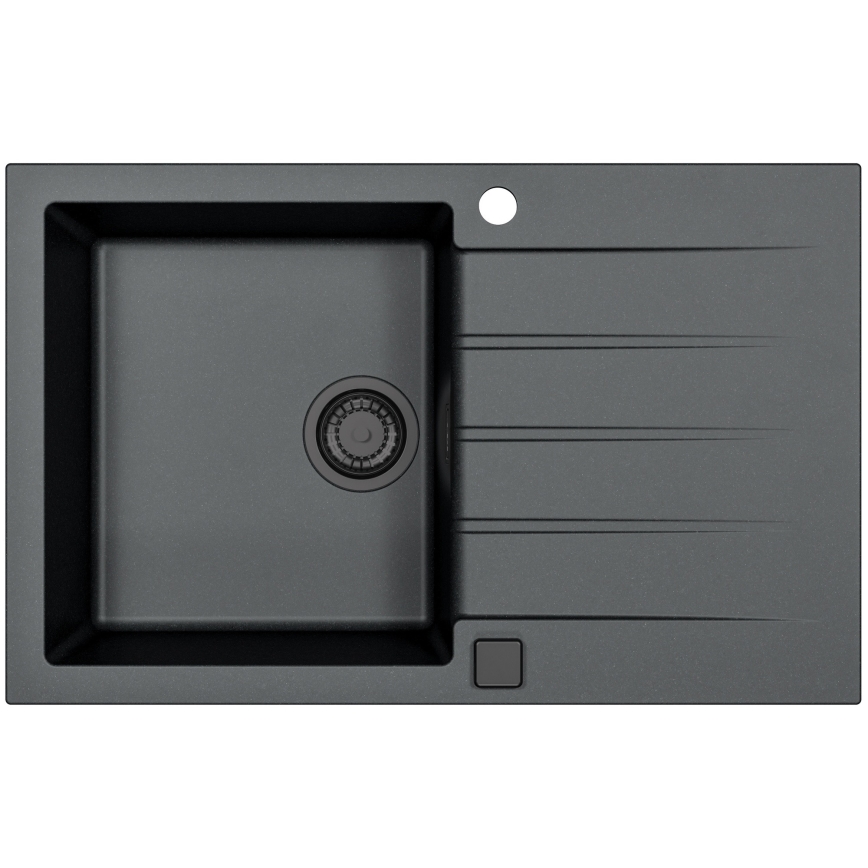 ALVEUS SETA23231 - Νιπτήρας κουζίνας CADIT 79x50 cm + μπαταρία νιπτήρα με ευέλικτο βραχίονα MINTAS 34 cm γρανίτη/ματ μαύρος
