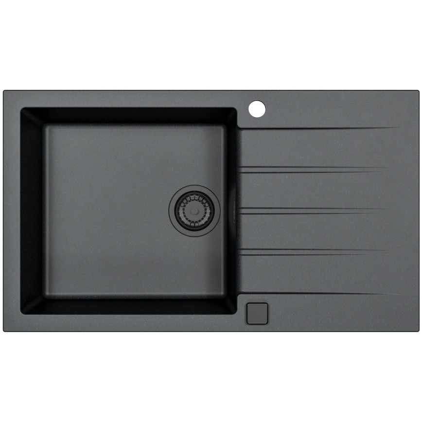 ALVEUS SETA23232 - Εργαστηριακός νεροχύτης CADIT 86x50 cm + βρύση με ευλύγιστο χερούλι MINTAS 34 cm γρανίτη/ματ μαύρος