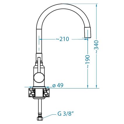 ALVEUS SETA23232 - Εργαστηριακός νεροχύτης CADIT 86x50 cm + βρύση με ευλύγιστο χερούλι MINTAS 34 cm γρανίτη/ματ μαύρος