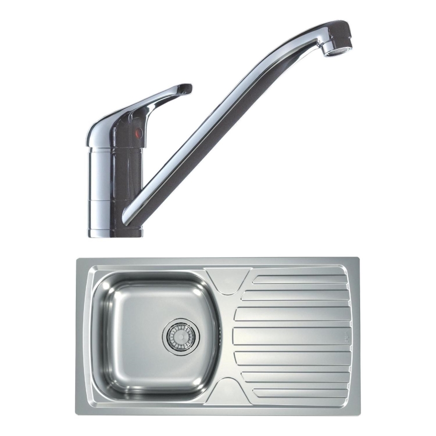 ALVEUS SETA259 - Κουζίνα νεροχύτη BASIC 78x43,5 cm + βρύση RIVIERA 14,8 cm ματ/γυαλισμένο χρώμιο