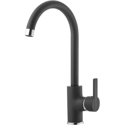 ALVEUS SETA737 - Νεροχύτης κουζίνας CORTINA 50x45 cm + μίκτης νεροχύτη με ευέλικτο στόμιο TONIA 29,5 cm γρανιτένιος/ματ μαύρο