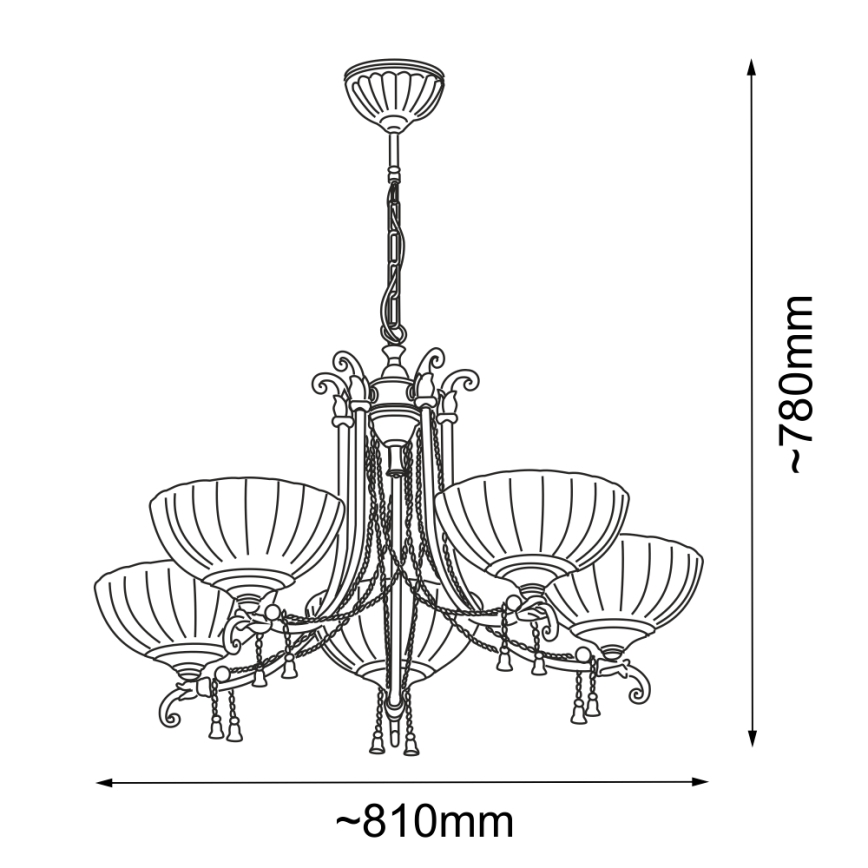 Amplex - Πολύφωτο κρεμαστό 5xE27/10W/230V